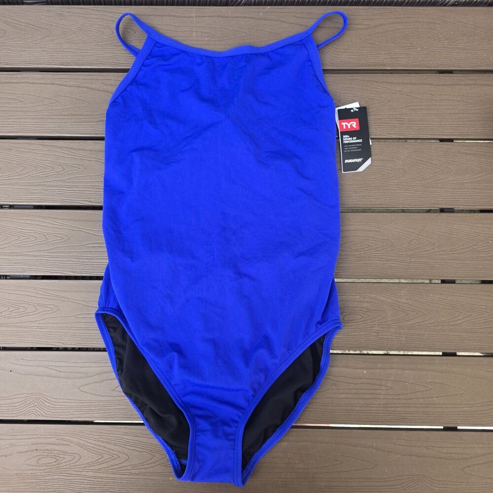 TYR Women's Durafast One Royal Blue Diamondfit One Piece Swimsuit Sz 40 New